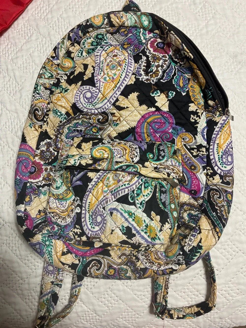 Vera Bradley Quilted Paisley Backpack in Black, Purple, Teal, Gold, Pink